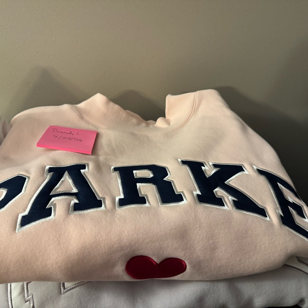 Parke peone and denim mockneck from valentine’s drop